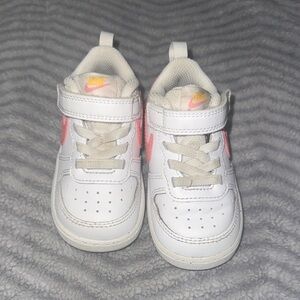 Nike Court Borough Low Infant Sneakers White Pink